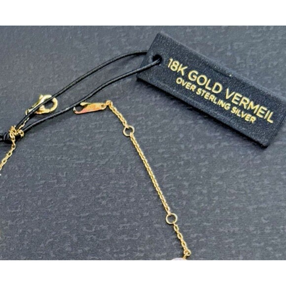 NWT Rachel Zoe Black Onyx Clover Bracelet 18K Gold Vermeil over Sterling Silver - Picture 3 of 6